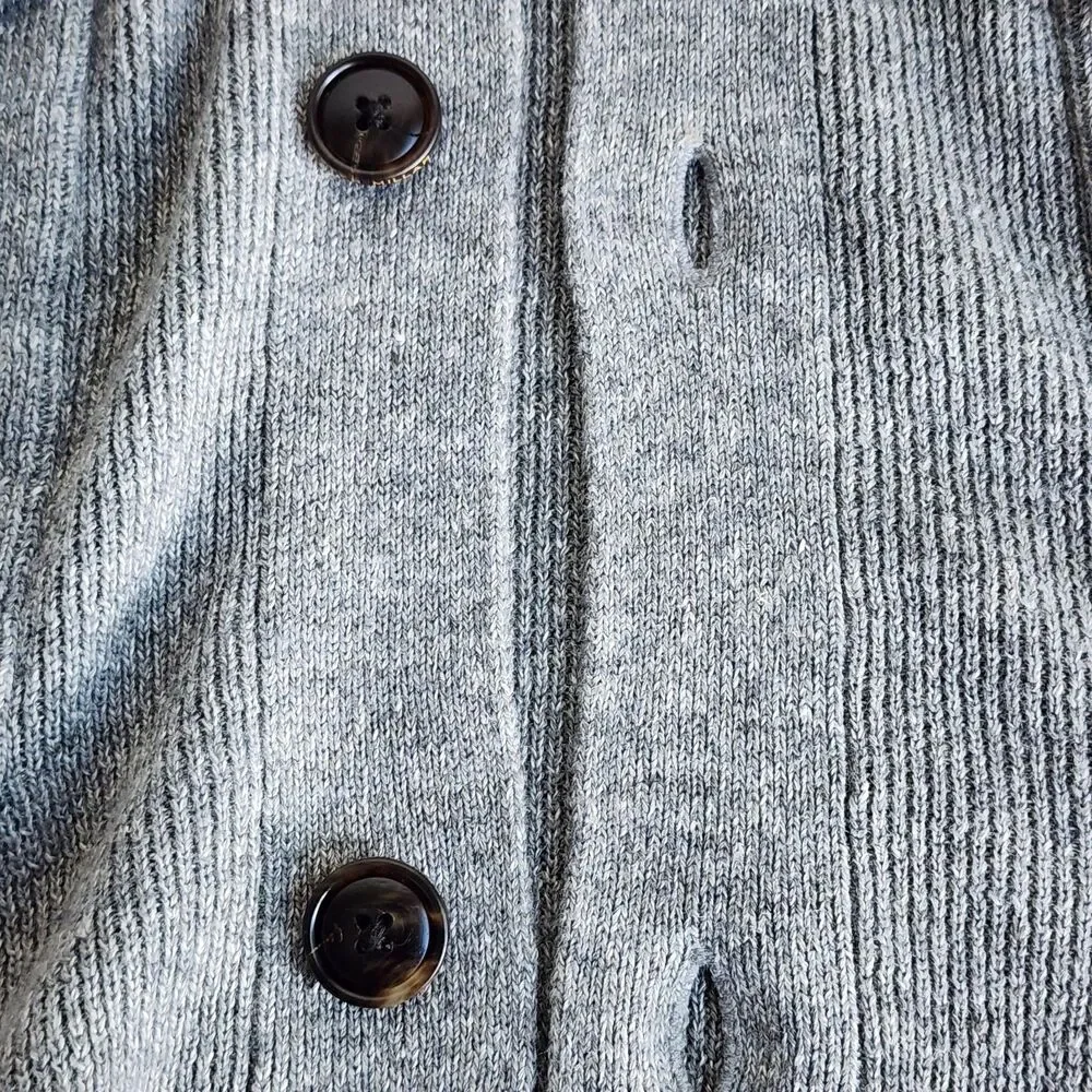 Peter Millar Crown Crafted XL Gray Linen Merino Wool Button Up Cardigan Sweater
